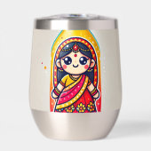 Fröhliches Saree Cartoon Water Bottle Design - Tra (Vorderseite)