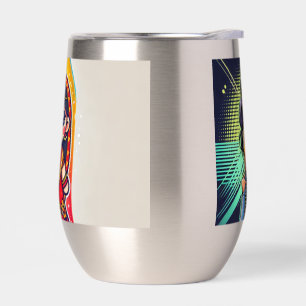 Fröhliches Saree Cartoon Water Bottle Design - Tra