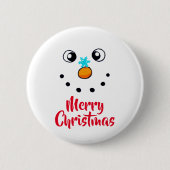 Fröhliches Schneemann-Gesicht Frohe Weihnachten Button (Vorderseite)