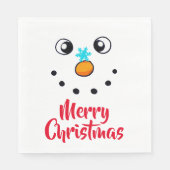 Fröhliches Schneemann-Gesicht Frohe Weihnachten Serviette (Vorderseite)