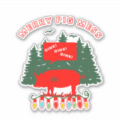 Fröhliches Schwein Chaos Aufkleber (Vorderseite)