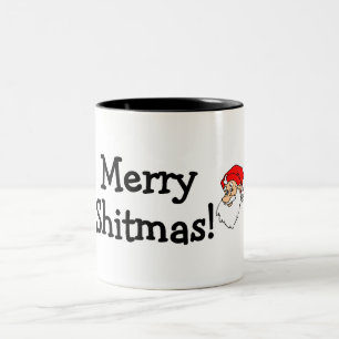 Fröhliches Shitmas Sankt Zweifarbige Tasse