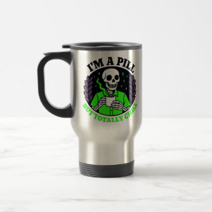 Fröhliches Skelett in Neon-Grün Tasse