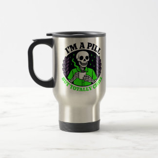 Fröhliches Skelett in Neon-Grün Tasse