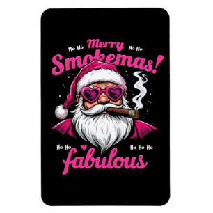 Fröhliches Smokemas Lustiger Weihnachtsmann mit gr Magnet