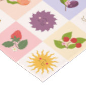 Fröhliches Sommerfrucht- und Sonnen-Bienengeflecht Tischdecke (Schrägansicht)