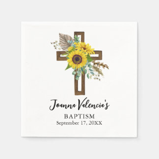 Fröhliches Sonnenblumen Rustikales Boho Dunkles Ho Serviette