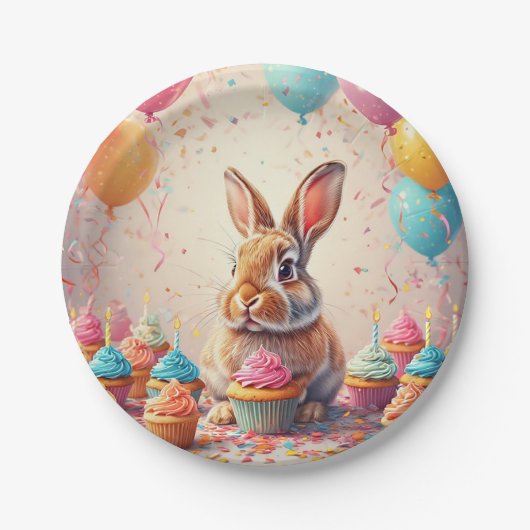 Fröhliches Sonnenfest mit Cupcakes Pappteller (Vorderseite)