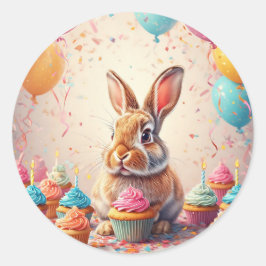 Fröhliches Sonnenfest mit Cupcakes Runder Aufkleber