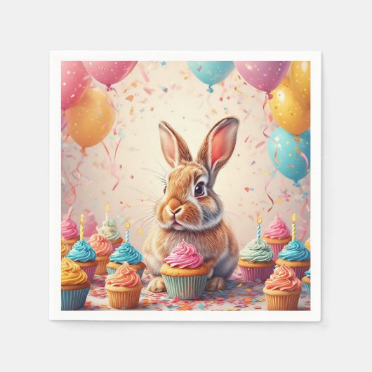Fröhliches Sonnenfest mit Cupcakes Serviette (Vorderseite)