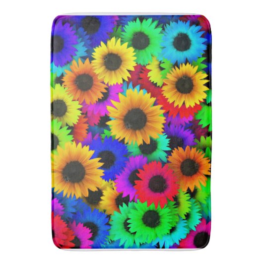 Fröhliches Sortiment an farbenfrohen Sonnenblumen Badematte (Vorderseite Vertikal)