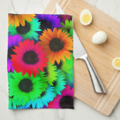 Fröhliches Sortiment an farbenfrohen Sonnenblumen Geschirrtuch (Viertel Falte)