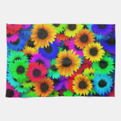 Fröhliches Sortiment an farbenfrohen Sonnenblumen Geschirrtuch (Horizontal)