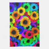Fröhliches Sortiment an farbenfrohen Sonnenblumen Geschirrtuch (Vertikal)