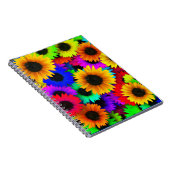 Fröhliches Sortiment an farbenfrohen Sonnenblumen Notizblock (Rechte Seite)
