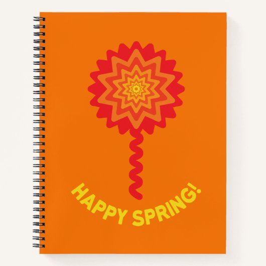 Fröhliches Spiralnotizbuch Frühling Notizblock (Vorderseite)