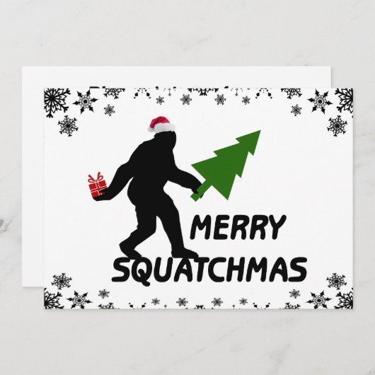 Fröhliches Squatchmas Einladung (Vorne/Hinten)