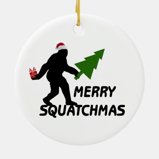 Fröhliches Squatchmas Keramik Ornament (Hinten)