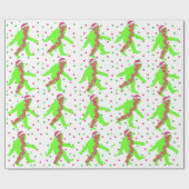 Fröhliches Squatchmas rosa und grünes Packpapier (Flach)