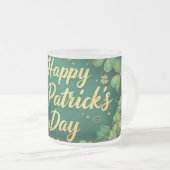 Fröhliches St. Patrick’s Day Kleeblatt-Design Mattglastasse (VorderseiteRechts)