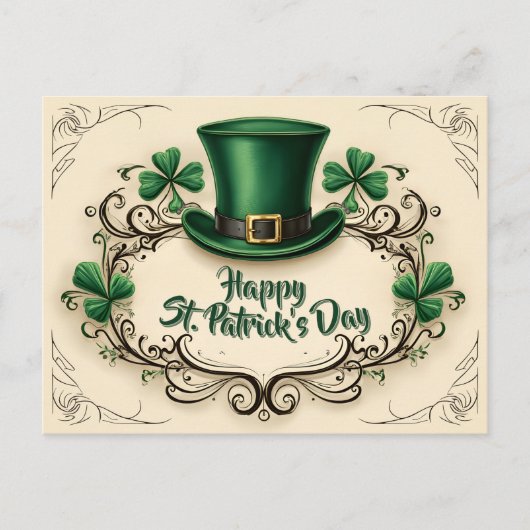 Fröhliches St. Patrick’s Day Shamrock-Design Postkarte (Vorderseite)
