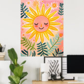 Fröhliches Sun Kinderzimmer Wall Art Poster (Heimbüro)