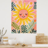 Fröhliches Sun Kinderzimmer Wall Art Poster (Küche)