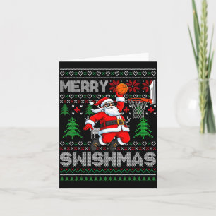 Fröhliches Swishmas Basketball hässliches Weihnach Karte