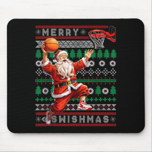 Fröhliches Swishmas Basketball hässliches Weihnach Mousepad