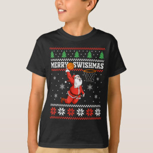 Fröhliches Swishmas Basketball Schneemann Weihnach T-Shirt