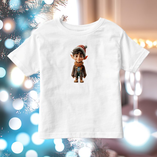 Fröhliches T-Shirt von Boy Christmas Elf Kleinkind (Von Creator hochgeladen)