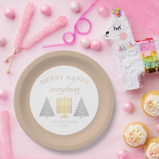 Fröhliches Tan Holiday Intercontinental Party Pappteller (Party)