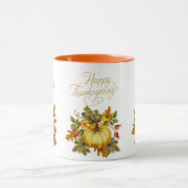 Fröhliches Thanksgiving Wasserfarbenkürbis, Rose H Tasse (Zentrum)