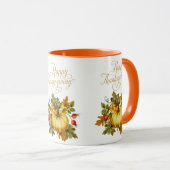 Fröhliches Thanksgiving Wasserfarbenkürbis, Rose H Tasse (VorderseiteRechts)