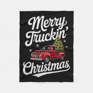 Fröhliches Truckin' Weihnachten Büffel Kariert Cli Fleecedecke