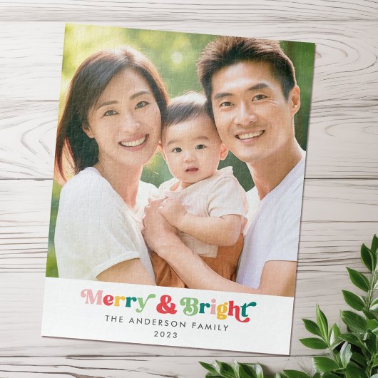 Fröhliches und farbenfrohes Retro-Schriftart-Foto Puzzle