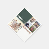 Fröhliches und gesegnetes Weihnachts-Foto Grün Serviette (Ecke)