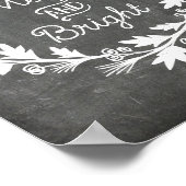 Fröhliches und helles Chalkboard Rustikales Weihna Poster (Ecke)