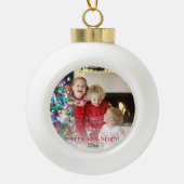 Fröhliches und helles einfaches rotes keramik Kugel-Ornament (Vorderseite)