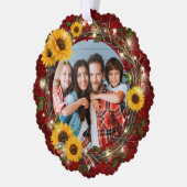 Fröhliches und helles Foto Rustikale Sonnenblumen  Ornament Karte (Links)