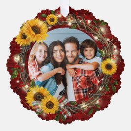 Fröhliches und helles Foto Rustikale Sonnenblumen Ornament Karte