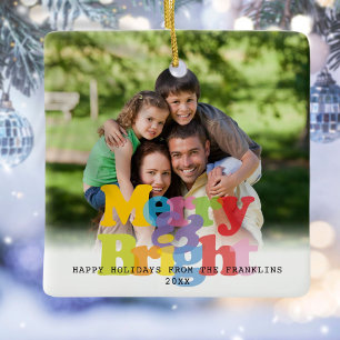 Fröhliches und helles Foto Weihnachten Ferien Keramikornament