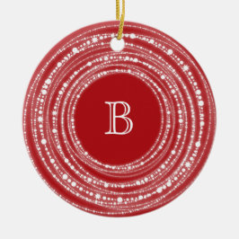 Fröhliches und helles Glitzern-Monogramm Weihnacht Keramikornament