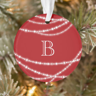 Fröhliches und helles Glitzern-Monogramm Weihnacht Ornament