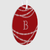 Fröhliches und helles Glitzern-Monogramm Weihnacht Ornament (Vorderseite)
