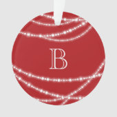 Fröhliches und helles Glitzern-Monogramm Weihnacht Ornament (Vorderseite)