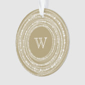 Fröhliches und helles Glitzern-Monogramm Weihnacht Ornament (Vorderseite)