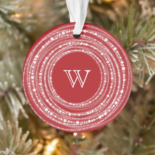 Fröhliches und helles Glitzern-Monogramm Weihnacht Ornament (Baum)
