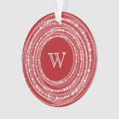 Fröhliches und helles Glitzern-Monogramm Weihnacht Ornament (Vorderseite)