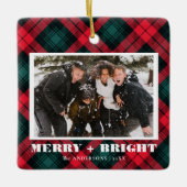 Fröhliches und helles Kariertes Weihnachtsfest Fot Keramikornament (Vorderseite)